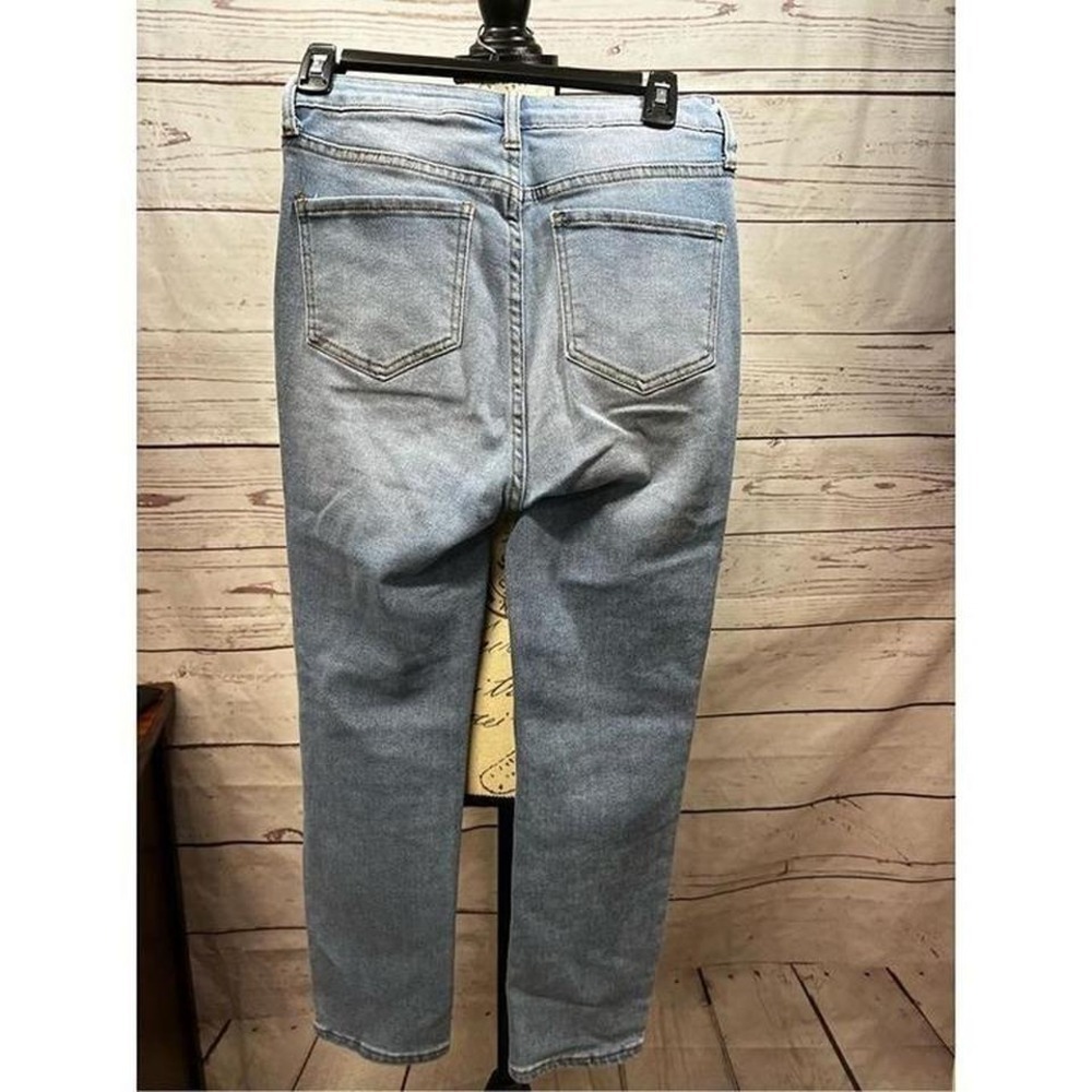 S.O.N.G. Slim Fit Super High Rise Light Wash Denim Jeans Size 7/28 Blue - Picture 2 of 4